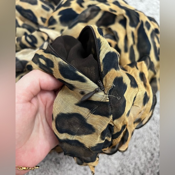 ZARA RUFFLED ANIMAL PRINT DRESS - Picture 2 of 16